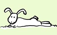 Illustration rabbit laying down